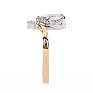 Bague de fiançailles unique en or 10k, 14k, 18k avec diamant de 1,5 carat de taille poire cultivé en laboratoire, rapport IGI, diamant VS DEF pour anniversaire, mariage - Product Image 4