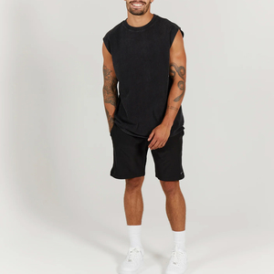 High Street <b>Vintage</b> Stonewashed Woven <b>Tank</b> <b>Top</b> for Men 100% Cotton Eco-Friendly Customizable Streetwear Gym Quick Dry Breathable - Product Image 4