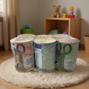 Salvadanaio XXL in plastica con design euro per bambini - Product Image 3