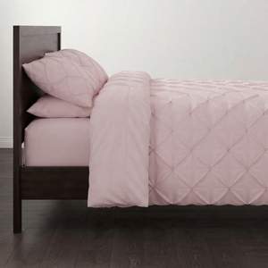 Ensemble de housse de couette Rose Pintuck 3 pièces 100% coton t-150 pour toutes les saisons, usage domestique, style simple - Product Image 3