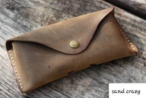 Distressed Genuine Leather <b>Sunglasses</b> <b>Case</b> Classic Luxury Vintage Water Resistant Handmade Eyewear Protector Wholesale Pouch - Product Image 3