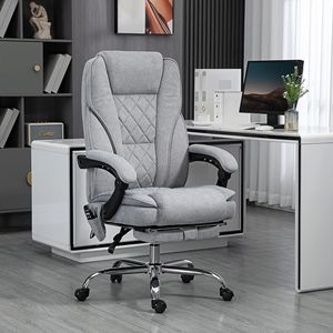 Poltrona Direzionale da Ufficio Riscaldata con Massaggio, Reclinabile, con Altezza Regolabile e Poggiapiedi, Base in Nylon, Sedia da Capo - Product Image 2