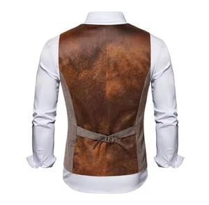 Low Price New Autumn Men's Slim Cotton Eco-Friendly Formal Vest Vest Casual <b>Sleeveless</b> Formal Business - Product Image 2