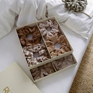 Luxury 100% Cotton Pre-Washed Scrunchie Solid Color Soft Eco-Friendly Elastic Hair <b>Tie</b> High-Quality Hair Accessories Casual - Product Image 2