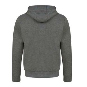Survêtement gris à capuche pour homme, fermeture éclair intégrale, coupe décontractée, avec poches latérales, vêtement d'automne, 100% coton, couleur unie - Product Image 3