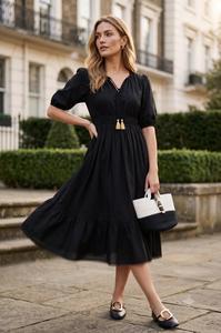 Vestido Midi Estampado Floral para Mujer, Elegante, Informal, para Fiestas, Ecológico, para Vacaciones y Eventos - Product Image 5