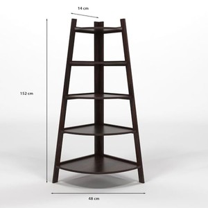 Walnut Wood <b>Corner</b> Ladder <b>Shelf</b> 48cm Modern Design Wholesale Moradabad - Product Image 3