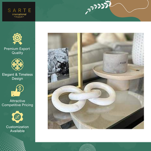 Plateau de table décoratif de luxe fait main en marbre, moderne, étanche, écologique et personnalisable, de qualité supérieure, pour la maison, avec motif chaîne, pour Diwali et occasions de sympathie - Product Image 3