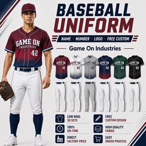Ensemble assorti de vêtements de sport pour hommes : maillot boutonné et pantalon à passepoil, uniformes de baseball personnalisés par sublimation – Fournisseur de qualité - Product Image 1