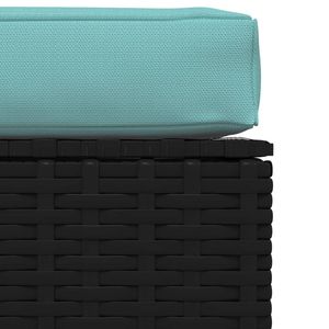 Poggiapiedi da Patio in Poly Rattan nero con cuscino 27.6 "x 27.6" x 11.8" - Product Image 4