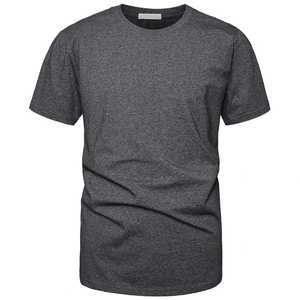 Camiseta de Manga Corta para Hombre, Cuello Redondo, Azul, Corte Regular, 100% Algodón Jersey, Tejido de Punto, Color Sólido, Transpirable, para Gimnasio - Product Image 5