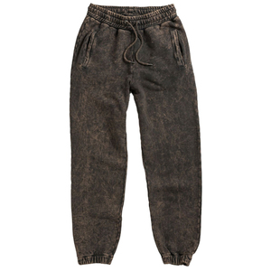 Pantalon de jogging OEM personnalisé pour homme, pantalon de survêtement délavé marron, nouvelle arrivée, qualité supérieure, 100 % coton, pantalon de survêtement délavé à l'acide pour homme - Product Image 3