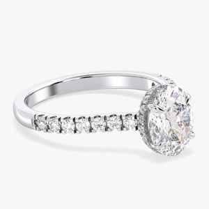 Bague de fiançailles solitaire REYES en or massif 14 carats avec moissanite, design élégant, pour femme, cadeau de luxe, bijoux raffinés - Product Image 3