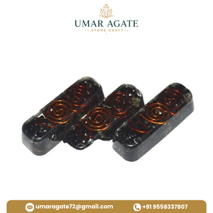Umar Agate Iolite Orgone Oval Cab-Love Tema Decoración del Hogar Hecho a Mano Gema Arte Coleccionable - Product Image 3
