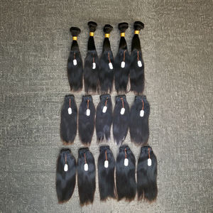Vendeur indien de cheveux bruts vierges de vison non transformés, extensions de cheveux humains Remy, paquets de cheveux humains vierges wefted en gros - Product Image 1