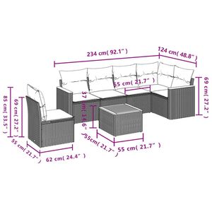 Conjunto de Sofás Modulares Grandes de Ratán PE Negro para Jardín, Muebles Modulares Elegantes para Exteriores - Product Image 3