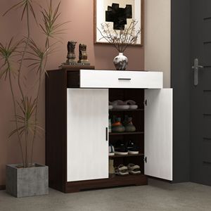 Scarpiera in Legno a 4 Ripiani Autoportante con 2 Ante Bianche e 1 Cassetto Regolabile, Organizzatore per Scarpe - Product Image 6