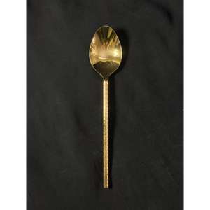 Stainless Steel Gold PVD coated <b>Flatware</b> Set of 4 Cutlery Spoon Fork Knife Hammered Handle Perfect Wedding Rental Cutlery - Product Image 5