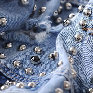 Wholesale Custom Made Stretch Denim <b>Jacket</b> Men's Denim <b>Jacket</b> Cotton Winter Plain Denim <b>Rhinestone</b> Men's <b>Jackets</b> - Product Image 5