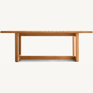 Table en teck en promotion, design moderne rectangulaire, idéale pour l'extérieur, durable. - Product Image 1