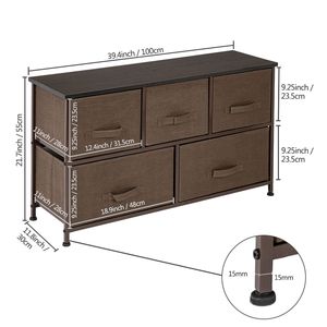 Comò Moderno a 2 Livelli per Cameretta, Armadio Organizzatore Ampio con 5 Cassetti in Tessuto Facili da Estrarre, Struttura in Metallo, Unità Multiuso - Product Image 6