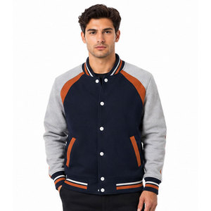 Chaqueta Letterman Azul Oscuro con Rayas en Contraste de la Mejor Calidad, Diseño Moderno y Cómodo para un Estilo Urbano - Product Image 1