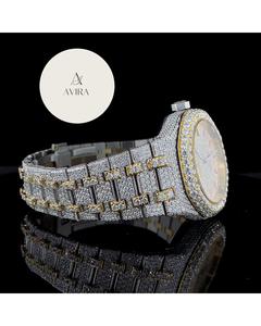 Montre en or jaune sertie de diamants, fabrication indienne, personnalisable, pour cadeaux, promotions et vente en gros disponible à prix d'exportation - Product Image 5