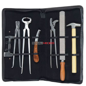 Kit Profesional de Herramientas de Herrador Reutilizables de Acero Inoxidable Alemán, 7 Piezas, Instrumentos para Recortar Pezuñas de Caballos, Grado Veterinario - Product Image 1