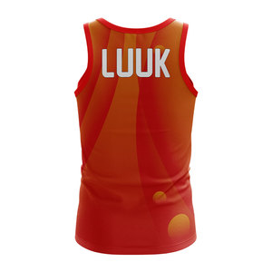 Camiseta sin mangas para hombre de marca privada, sublimación, logotipo personalizado, transpirable, de secado rápido, ligera, para fitness y deporte. - Product Image 3