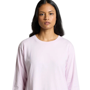 Women <b>Plain</b> <b>Long</b> <b>Sleeve</b> Crew Neck T Shirt Relaxed Regular Fit Daily Cotton Jersey <b>Top</b> Custom OEM Wholesale Clothing Manufacturer - Product Image 4