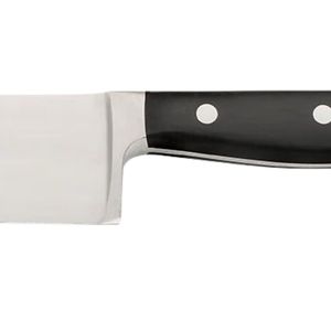 Couteaux de cuisine à lame pointue argentée avec poignée incurvée noire à trois broches et protège-doigts poli pour les préparations culinaires quotidiennes - Product Image 3