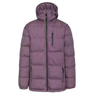 Men's Hooded Color Blocking Puffer <b>Jacket</b> Red Navy Gray Polyester Wadding Filled Windproof Zipper Closure Casual Autumn - Product Image 1