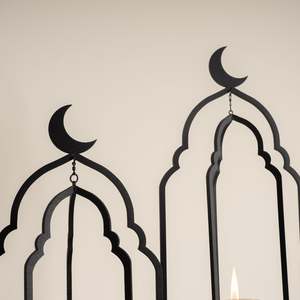 Wholesale Gold Metal Moroccan <b>Lantern</b> Candle Holder Set Decorative Hanging <b>Tealight</b> <b>Lantern</b> for Ramadan Home Wedding Decor - Product Image 3