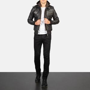 Veste en cuir pour homme en gros, en cuir de vachette véritable, personnalisable OEM, avec logo, qualité supérieure, pour l'hiver, style motard - Product Image 5