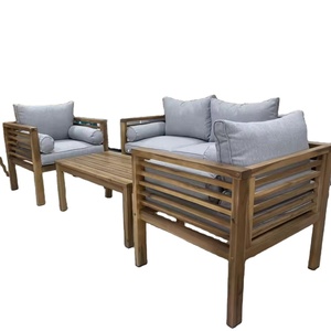 Juego de sofá de madera de teca convertible de lujo Huy Gia, muebles de jardín de marca superior para sala de estar, Patio exterior para hoteles y apartamentos - Product Image 5