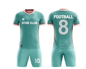 Uniformes de Fútbol Personalizados con Rayas Verdes, Camisetas de Fútbol con Impresión de Nombre, Material de Poliéster para Clubes y Equipos, Estilo Superior Impreso - Product Image 1