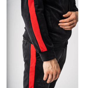 Ensemble de survêtement d'hiver pour homme en velours avec fermeture éclair, personnalisé, coupe ample, sweat à capuche et pantalon de jogging, doublure polaire respirante et écologique - Product Image 5