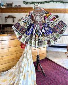 บริการ OEM ผลิตในปากีสถาน ชุดอัฟกานีสั่งตัดได้ตามขนาดและสีต่างๆ ชุดปักลายสำหรับงานแต่งงานและงานปาร์ตี้ ชุดอัฟกันคูชีสำหรับสุภาพสตรี - Product Image 2