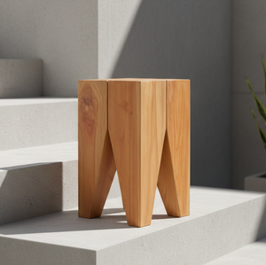 Ara Handmade Eco-Friendly Wooden <b>Stool</b> Crafted Minimalist Teak Wood Soft Touch Natural Coating for Entry <b>Workshop</b> Modern - Product Image 6