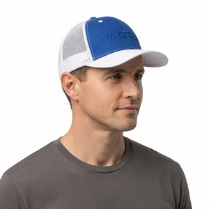 Gorra Trucker Azul Rey y Blanca para Hombre, Malla Trasera, Cierre a Presión, Gorra de Béisbol con Logotipo Bordado Personalizado, Ajustable - Product Image 2