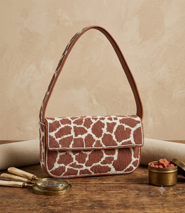 Women's <b>Canvas</b> Fold Over <b>Handbag</b> With Animal Print Single Strap Casual Flap Closure Daily Use Style - Product Image 4