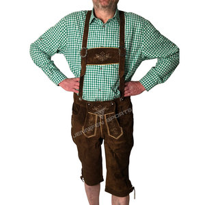 Tenue traditionnelle bavaroise pour femmes, pantalon en daim de vachette longueur genou avec bretelles, pour l'Oktoberfest, festival de la bière - Product Image 4