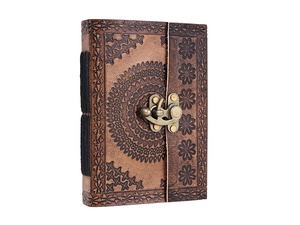 Diario Vintage hecho a mano de cuero genuino con papel de algodón libre de madera hecho a mano diario de cuero antiguo diario - Product Image 2