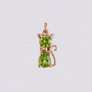 Pendentif Chat en Quartz Citrine Plaqué Or Rose, Charme Chat Mignon avec Pierre Citrine Facettée, Bijou Animal, Breloque de Collier, Cadeau pour Elle - Product Image 4