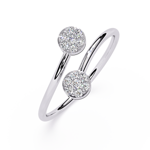 Bague en or blanc pour femme, diamant rond taille brillant, style minimaliste, diamants naturels couleur G - Product Image 2