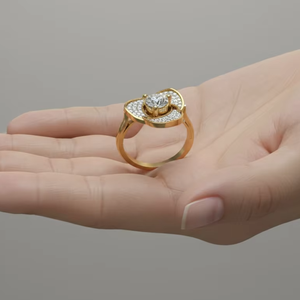 Creative Gold Floral Diamond <b>Statement</b> <b>Ring</b> with New Design for Women's Luxury Wedding Jewelry - Product Image 2