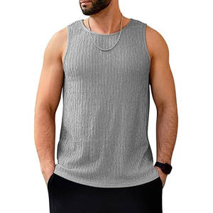 Camiseta sin mangas tipo waffle de algodón/poliéster con logo personalizado para hombre, de alta calidad, la más vendida a un precio razonable. - Product Image 1