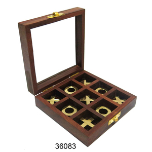 Jeu de Tic Tac Toe décoratif en bois pour la décoration de table basse, alliant jeu interactif et accent de style pour la maison - Product Image 3