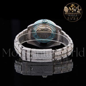 Reloj de Lujo para Hombre con Diamantes, Caja Redonda de Acero Inoxidable de 42 mm, Movimiento de Cuarzo Analógico, Cristal de Zafiro, Esfera con Números Romanos - Product Image 2