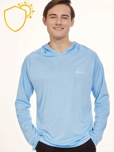 ZENGVEE Sweat-shirt à capuche à manches longues pour homme, séchage rapide, coupe régulière, couleur unie, vêtements d'été décontractés - Product Image 4